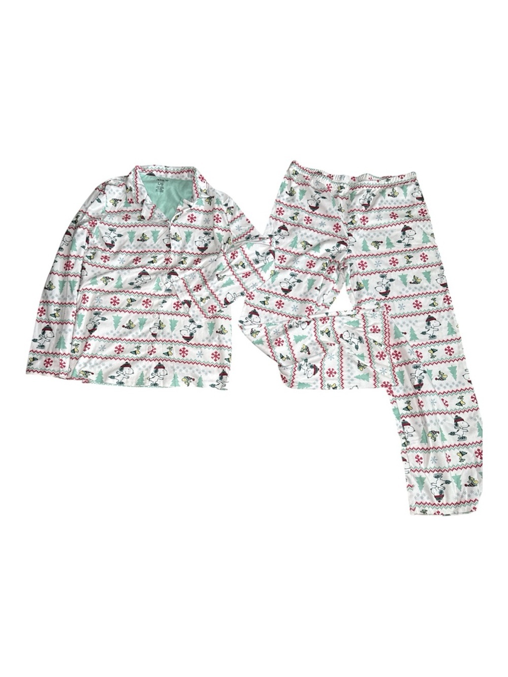 Peanuts Snoopy Christmas Holiday Pajama Set- Large